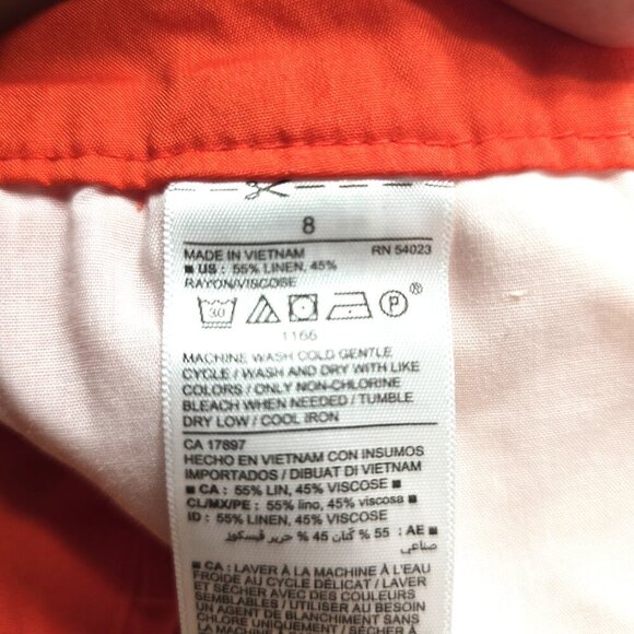 OLd Navy Twill Linen Blend Tangerine Orange Everyday Shorts - Picture 7 of 8